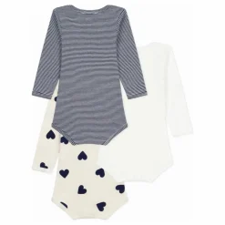 Petit Bateau Bodies, Combinaisons|Pyjamas Et Bodies|Lot 3 Bodies Je T'aime Coton Bio |