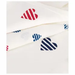 Petit Bateau Lot 3 Bodies Naissance Cœur Rayé Coton Bio | Ecru Best