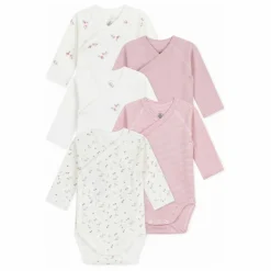 Petit Bateau Lot 5 Bodies Rayés Coton Bio |