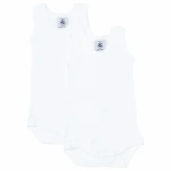 Petit Bateau Premières Tenues|Pyjamas Et Bodies|Lot 2 Bodies Sans Manche Coton Bio |