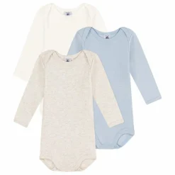 Petit Bateau Lot 3 Bodies Unis | Bleu Discount