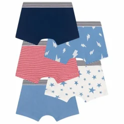 Best Petit Bateau Lot 5 Boxers Flash Coton Bio | Bleu