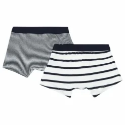 Petit Bateau Lot 2 Boxers Marinière Coton Bio | Bleu Hot
