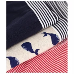 Enfant Petit Bateau Lot 3 Boxers Mobidic Coton Bio |