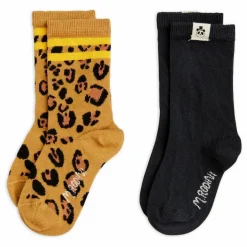 Enfant Mini Rodini Nuit, Sous-Vêtements|Nuit, Sous-Vêtements|Lot 2 Chaussettes Léopard Coton Bio |