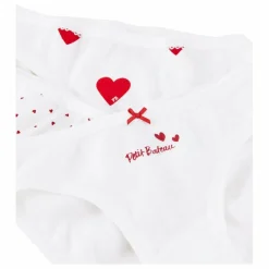 Clearance Petit Bateau Lot 3 Culottes Cœur Coton Bio | Blanc