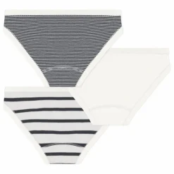 Enfant Petit Bateau Lot 3 Culottes Marinière Coton Bio |