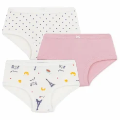 Outlet Petit Bateau Lot 3 Culottes Paris Coton Bio | Blanc