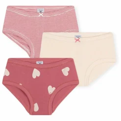 Enfant Petit Bateau Nuit, Sous-Vêtements|Lot 3 Culottes Taille Haute Cœurs |