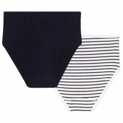 Femme Petit Bateau Lot 2 Culottes Tailles Hautes Rayées Coton Bio |