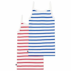Petit Bateau Lot 2 Débardeurs Marinière Coton Bio | Blanc Online