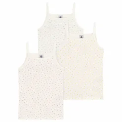 Petit Bateau Lot 3 Débardeurs Mini Cœurs | Ecru Sale