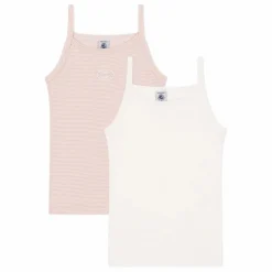 Petit Bateau Lot 2 Débardeurs Rayés | Rose Discount