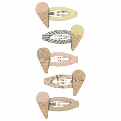 Discount Mimi & Lula Lot 5 Mini Barrettes Glace | Beige