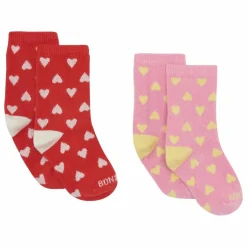 Hot Bonton Lot 2 Paires de Chaussettes Cœurs | Rose