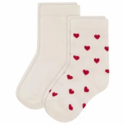 Petit Bateau Lot 2 Paires de Chaussettes Cœurs Bébé | Rouge New