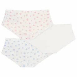 Clearance Petit Bateau Lot 3 Shorties Cœurs Coton Bio | Blanc