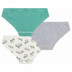 Petit Bateau Lot 3 Slips Zèbres | Gris chiné New