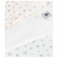 Enfant Petit Bateau Lot 3 T-shirts Cœurs Coton Bio |
