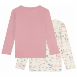 Outlet Petit Bateau Lot 2 T-shirts Fleuris Coton Bio | Rose