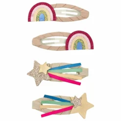 Clearance Mimi & Lula Lot de 4 Barrettes Disco Rainbow | Doré