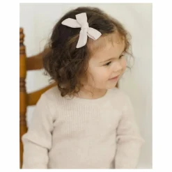 Quincy Mae Accessoires|Lot de 3 Barrettes Nœuds Gaze de Coton Bio | Lilas