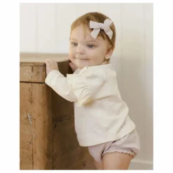 Quincy Mae Accessoires|Lot de 3 Barrettes Nœuds Gaze de Coton Bio | Lilas