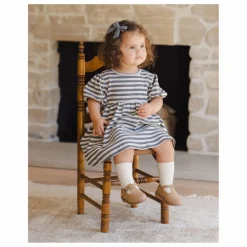 Quincy Mae Accessoires|Lot de 3 Barrettes Nœuds Gaze de Coton Bio | Lilas