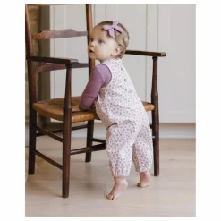 Quincy Mae Accessoires|Lot de 3 Barrettes Nœuds Gaze de Coton Bio | Lilas