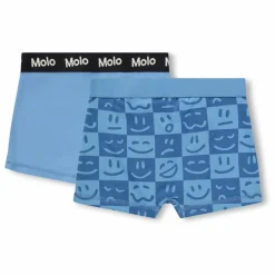 Molo Lot de 2 Caleçons Justin Damier Coton Bio | Bleu Outlet