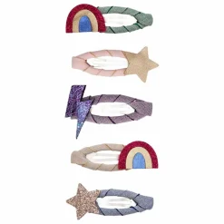 Mimi & Lula Lot de 5 Mini Barrettes Rainbow | Doré Best
