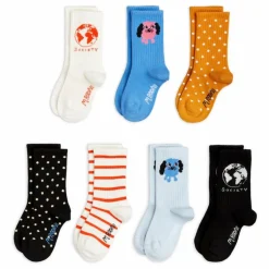 New Mini Rodini Lot de 7 Paires de Chaussettes Doggies Coton Bio | Blanc
