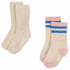 Enfant Konges Sløjd Lot de 2 Paires de Chaussettes Rayées |