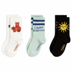 Best Mini Rodini Lot de 3 Paires de Chaussettes Camp Rodini Coton Bio | Ecru