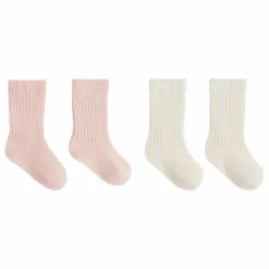 Enfant Quincy Mae Lot de 2 Paires de Chaussettes Côtelées Coton Bio |