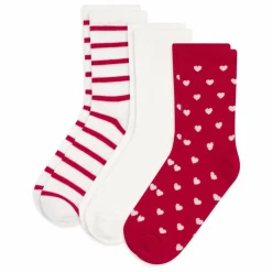 Enfant Petit Bateau Lot de 3 Paires de Chaussettes Cœurs |
