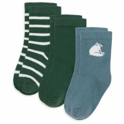 Petit Bateau Lot de 3 Paires de Chaussettes Ours | Vert sapin