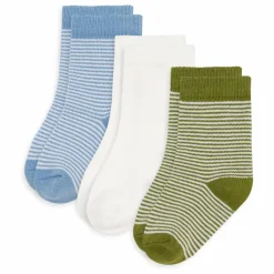 Enfant Petit Bateau Nuit, Sous-Vêtements|Nuit, Sous-Vêtements|Lot de 3 Paires de Chaussettes Côtelées Rayées |