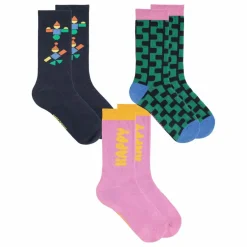 Femme Bobo Choses Lingerie, Chaussettes|Lot de 3 Paires de Chaussettes Happy Coton Bio - Collection Femme |
