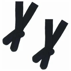 FUB Lot de 2 Paires de Mi-Bas Côtelés Laine - Collection Femme | Bleu marine Best