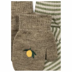Enfant Konges Sløjd Accessoires De Mode|Lot de 2 Paires de Mitaines Filla Citron Laine |