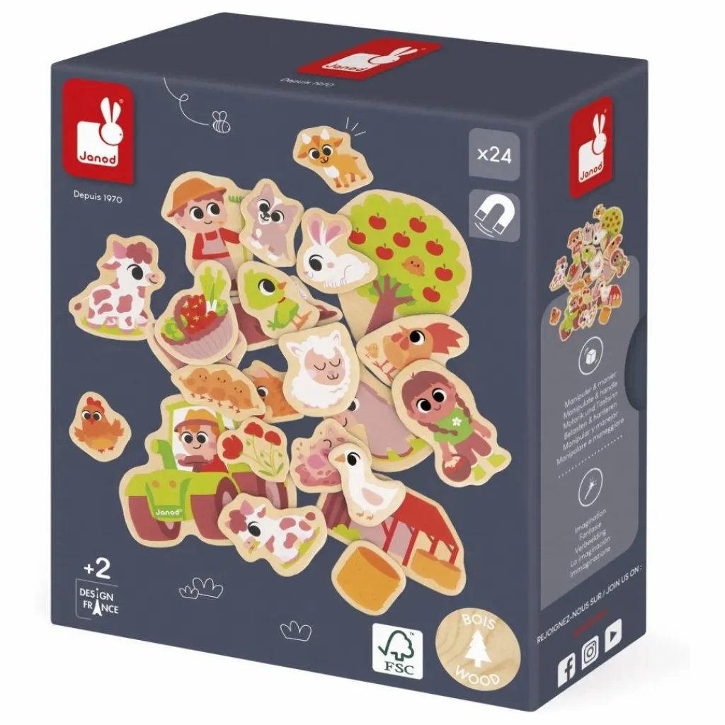 Janod Jeux Éducatifs|Magnets - La ferme - 24 pièces