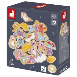 Janod Magnets - Licornes et Dragons - 24 pièces Multicolore Hot