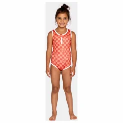Online Beach & Bandits Maillot 1 Pièce Anti-UV Checkered Love Fibres Recyclées | Corail