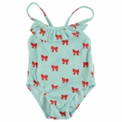 Clearance Piupiuchick Maillot de Bain Nœud Eponge Bio | Bleu ciel