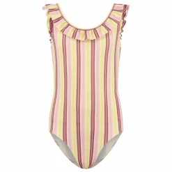 Sale Beachlife Maillot de Bain Volants Rayé | Jaune pâle