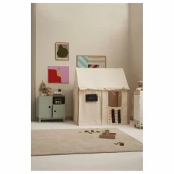 Kid's Concept Maison en toile de coton et bois | Blanc cassé Discount