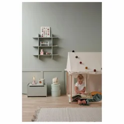Kid's Concept Maison en toile de coton et bois | Blanc cassé Discount