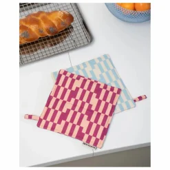 Sale Tarta Gelatina Maniques carrées en coton bio Berry Jam - Set de 2 Multicolore