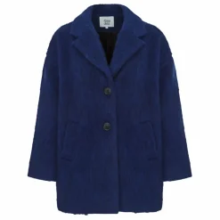 Outlet Alma Deia Manteau Court en Laine Recyclée | Bleu électrique